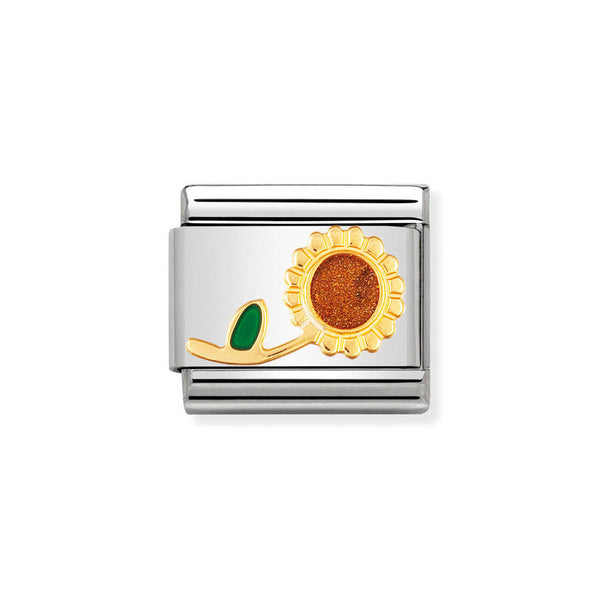 Nomination Classic Link Sunflower with Stem Charm in Gold