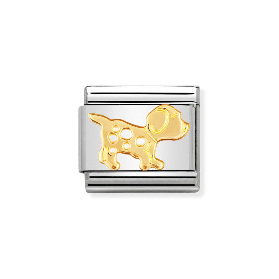 Nomination Classic Link Dog Charm in Gold