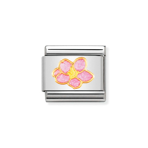 Nomination Classic Link Cherry Blossom Charm in Gold