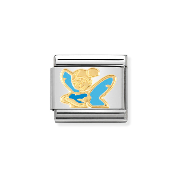 Nomination Classic Link Blue Fairy Charm in Gold