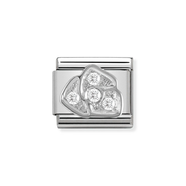 Nomination Classic Link CZ Rose Charm in Silver