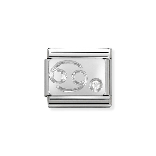 Nomination Classic Link Cancer Charm in Silver with Cubic Zirconia