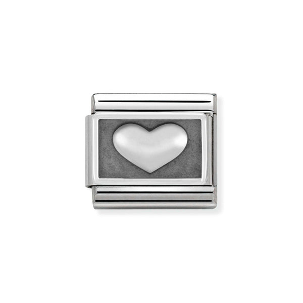 Nomination Classic Link Heart Charm in Silver