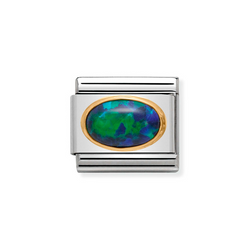 Nomination Classic Link Green Opal Charm in Gold