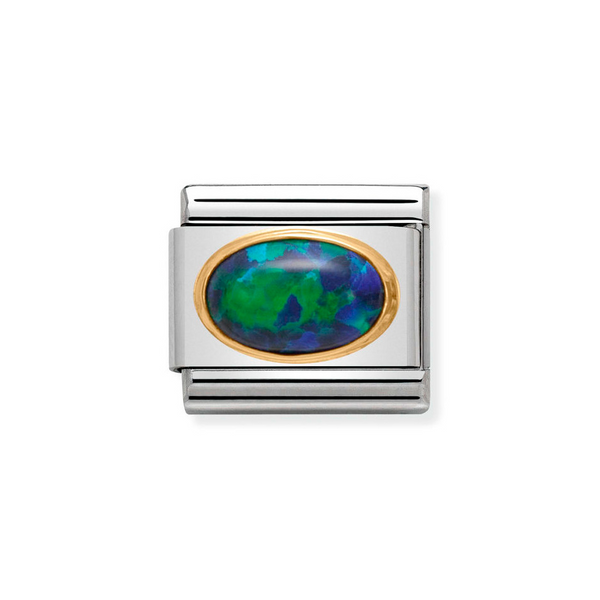 Nomination Classic Link Green Opal Charm in Gold