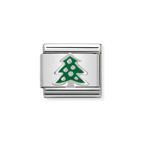 Nomination Classic Link Christmas Tree Charm in Silver