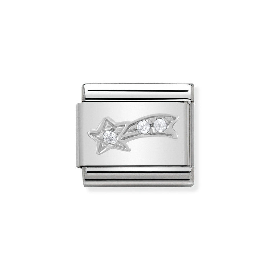 Nomination Classic Link Shooting Star with CZ Charm in Silver