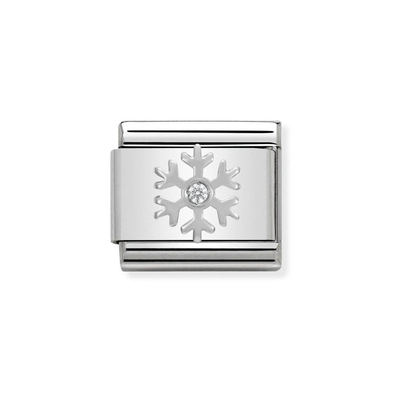 Nomination Classic Link Snowflake with CZ Charm in Silver
