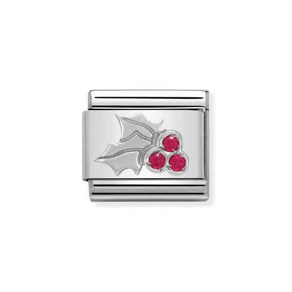 Nomination Classic Link Holly with Red CZ Charm in Silver