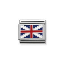 Nomination Classic Link Great Britain Flag Charm in Silver