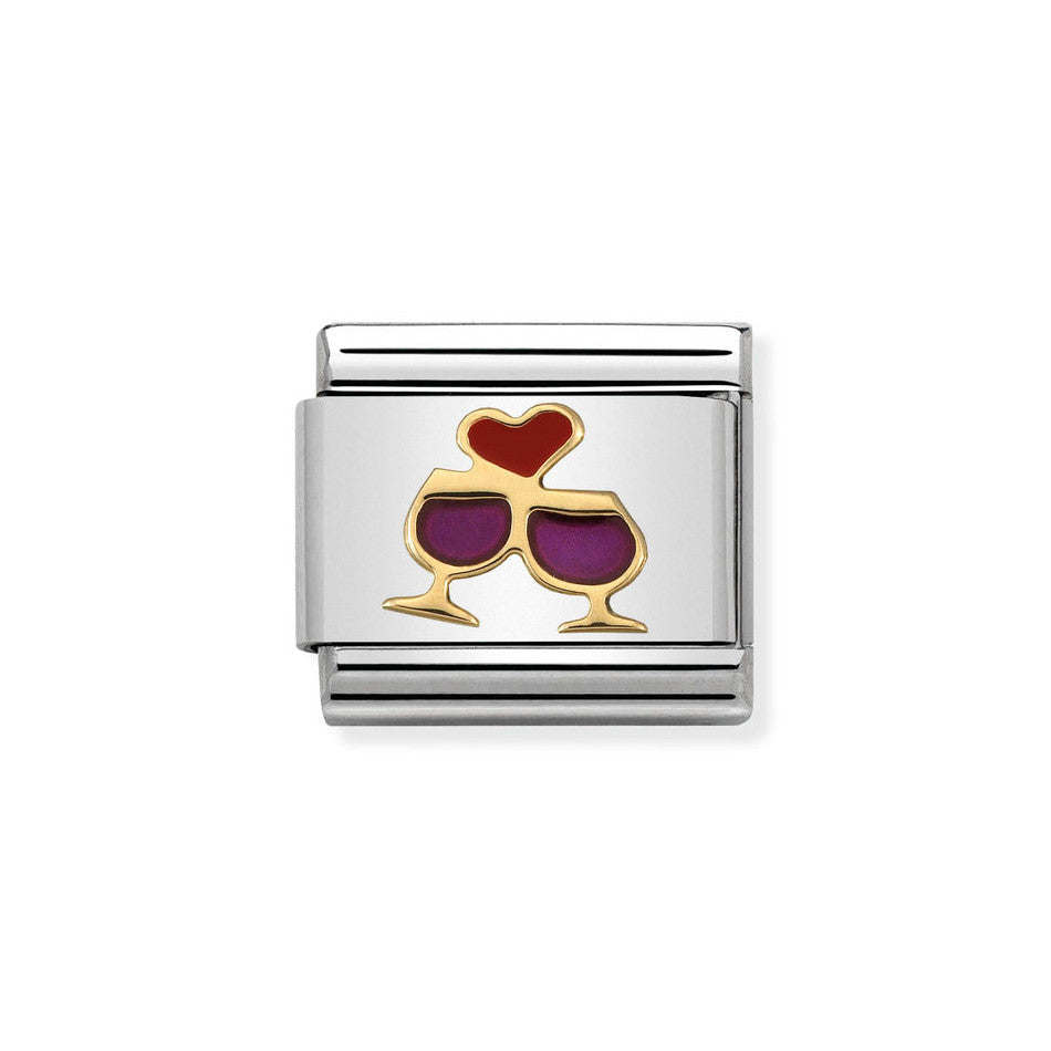 Nomination Classic Link Glasses with Heart Charm in Gold