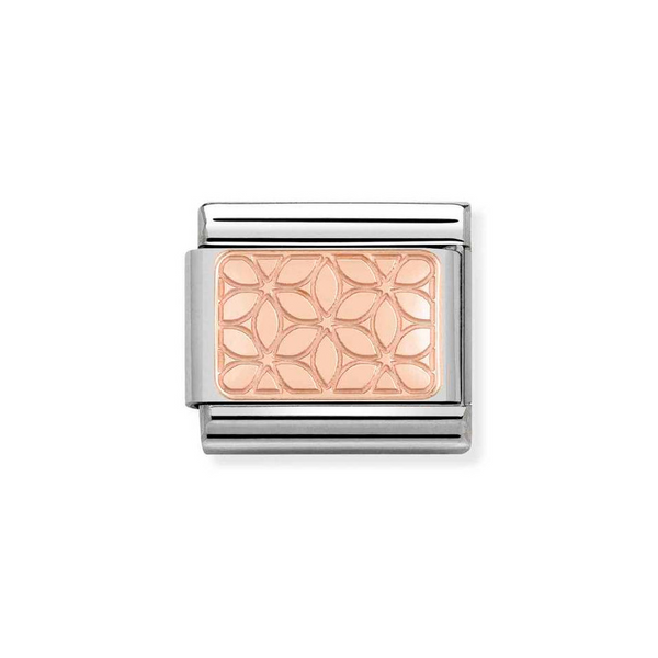 Nomination Classic Link Flowers Charm in Rose Gold