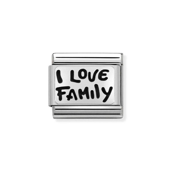 Nomination Classic Link I Love Family Charm in Silver