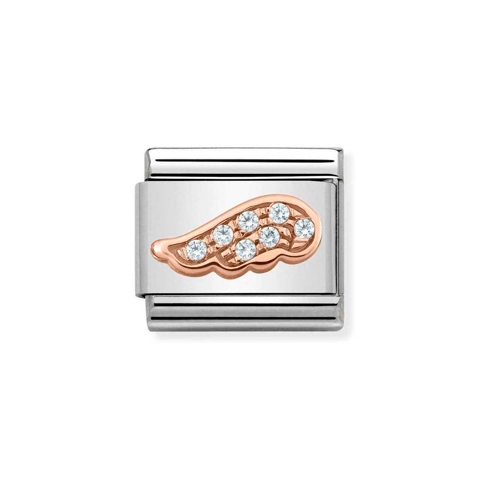 Nomination Classic Link Wing with CZ Charm in Rose Gold