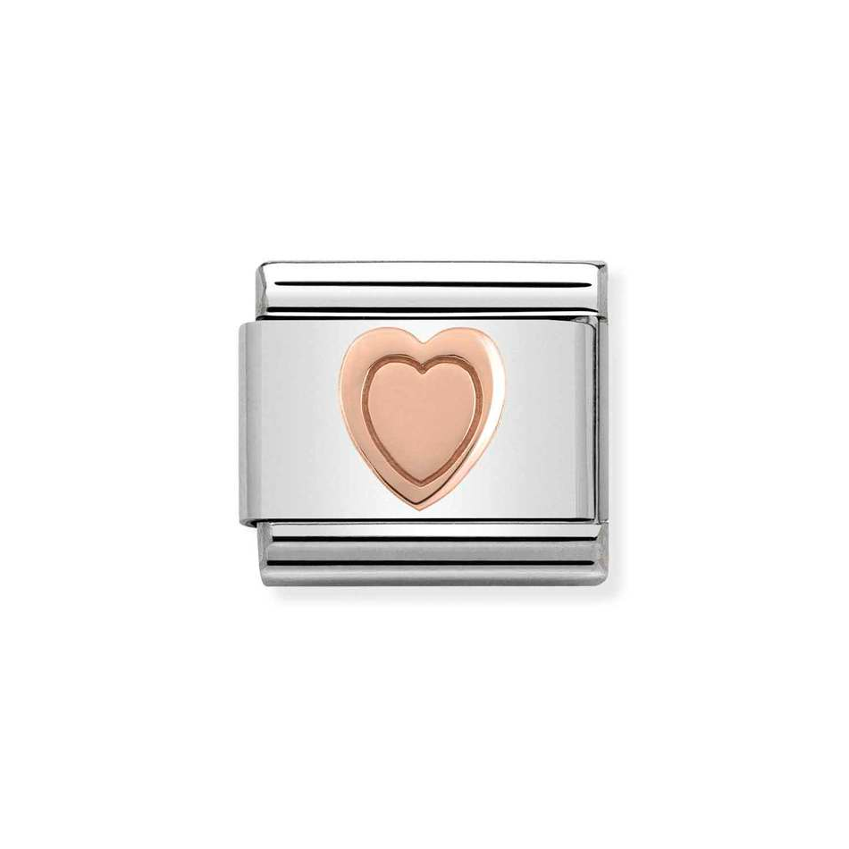 Nomination Classic Link Heart Charm in Rose Gold