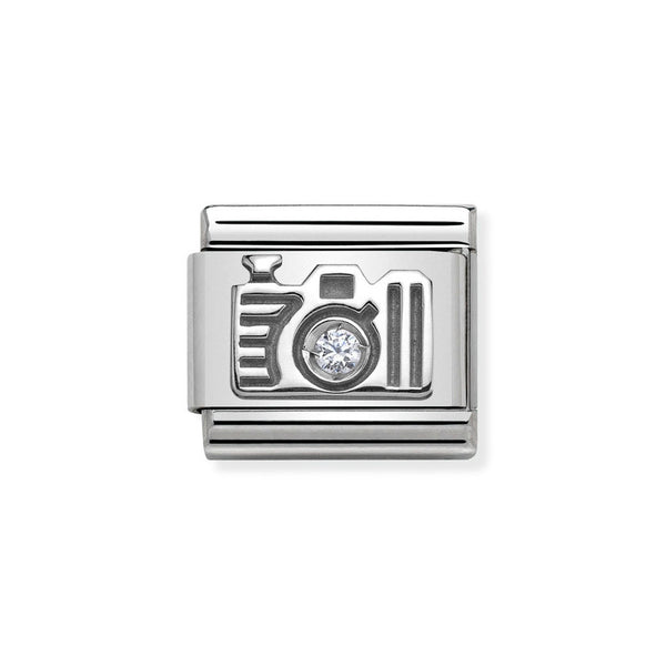 Nomination Classic Link Camera with CZ Charm in Silver