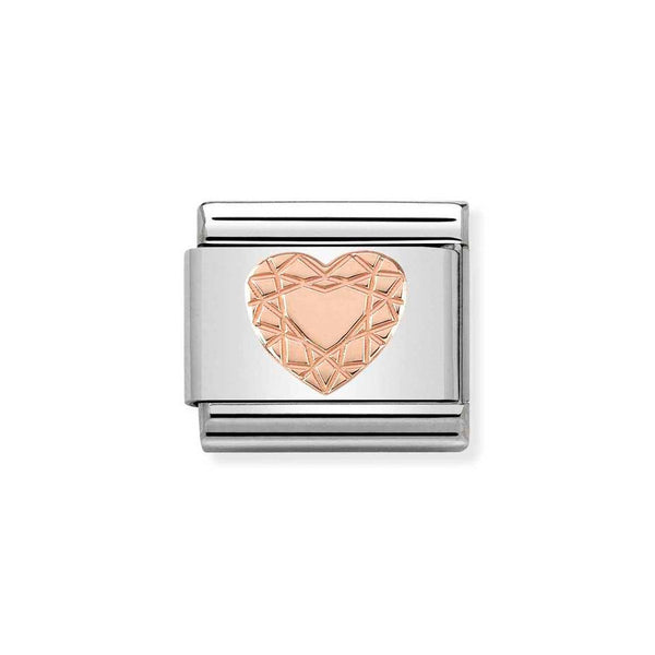Nomination Classic Link of Heart Cut Charm in Rose Gold