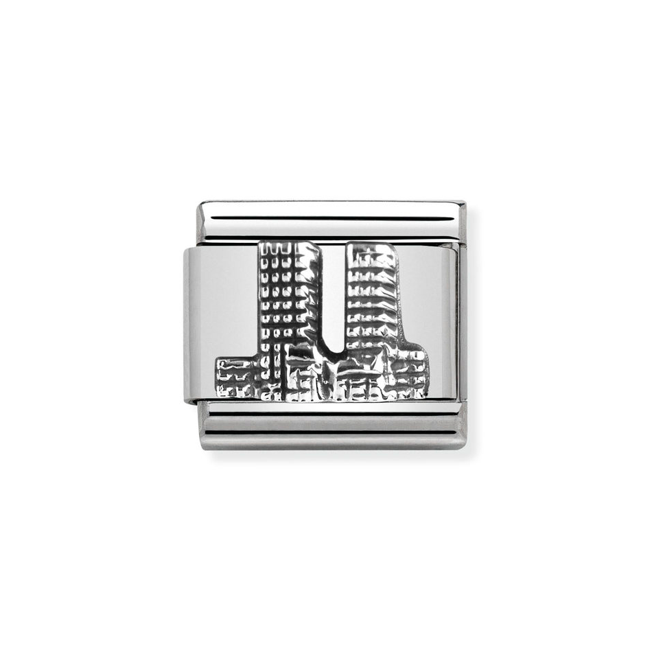 Nomination Classic Link Twin Towers Charm in Silver