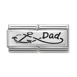Nomination Double Link Dad Infinity Charm in Silver