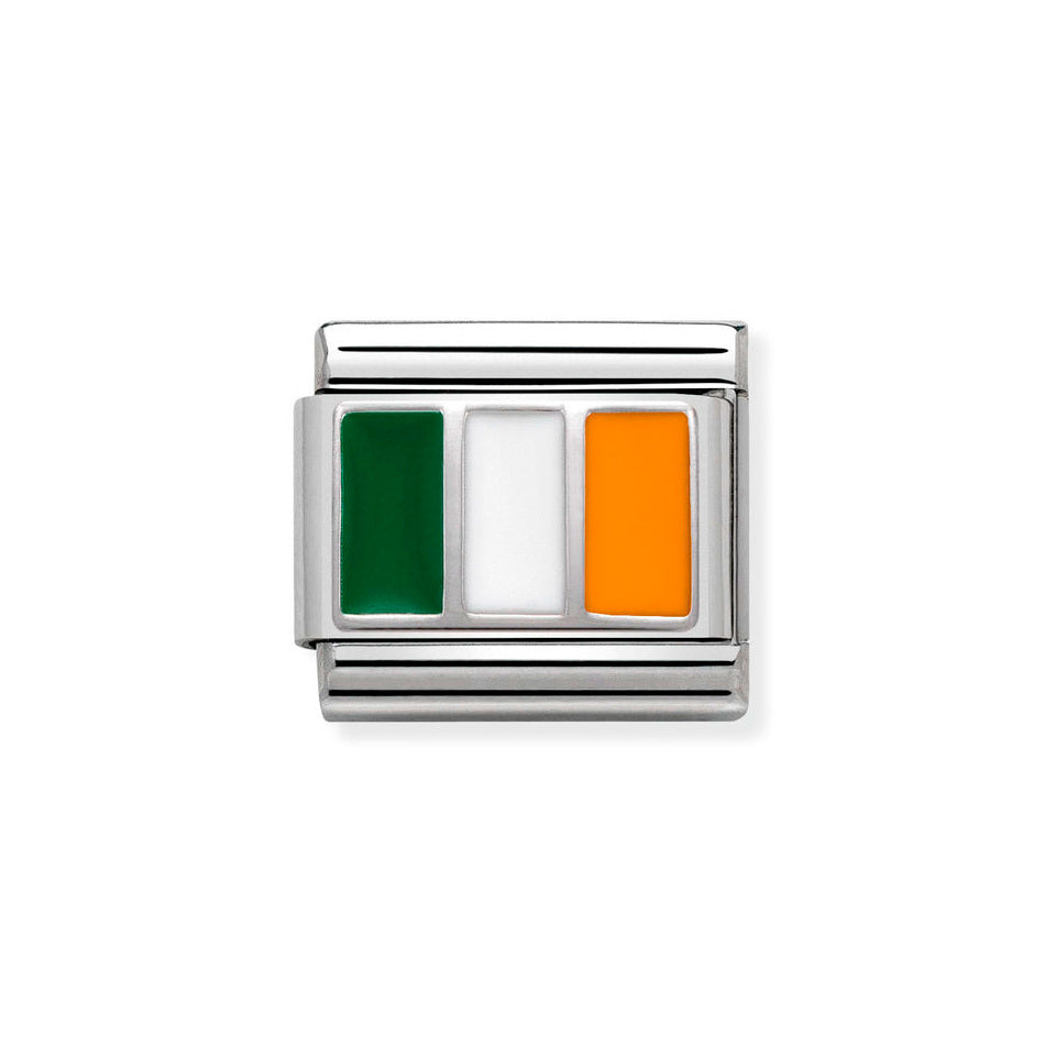 Nomination Classic Link Ireland Flag Charm in Silver