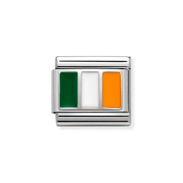 Nomination Classic Link Ireland Flag Charm in Silver