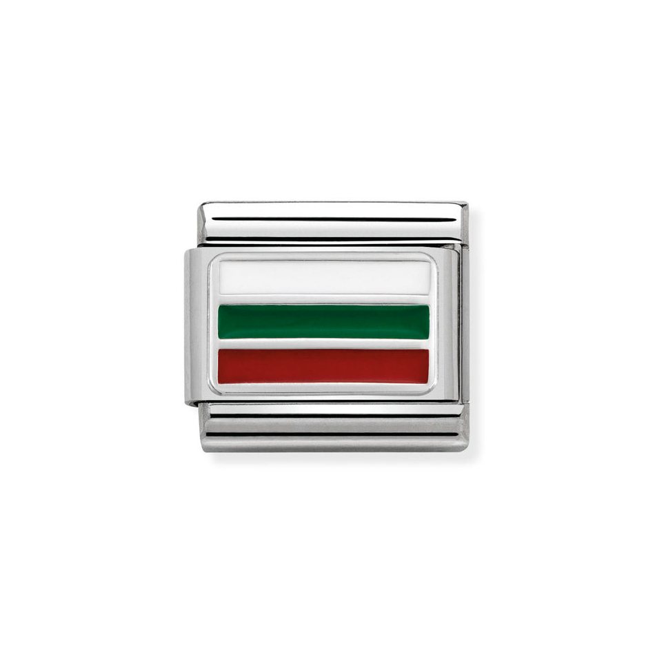 Nomination Classic Link Bulgaria Flag Charm in Silver
