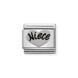Nomination Classic Link Niece Heart Charm in Silver