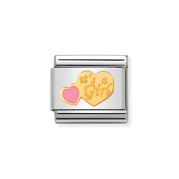 Nomination Classic Link It's a Girl Charm in Gold