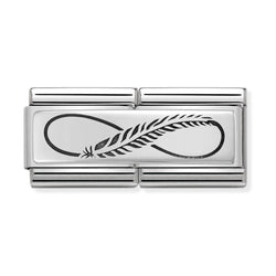 Nomination Double Link Feather Infinity Charm in Silver