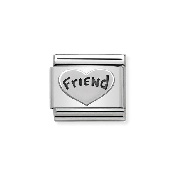 Nomination Classic Link Friend Heart Charm in Silver