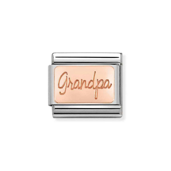 Nomination Classic Link Grandpa Charm in Rose Gold
