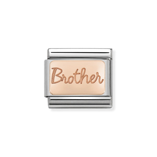 Nomination Classic Link Brother Charm in Rose Gold