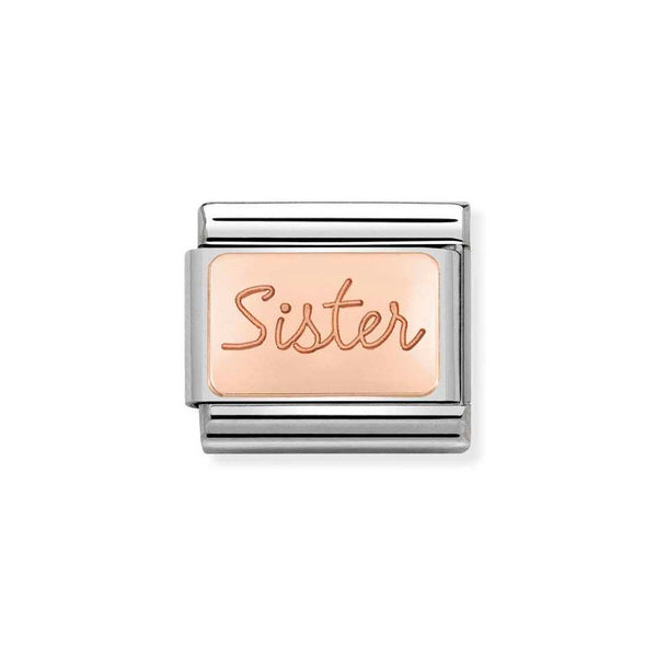 Nomination Classic Link Sister Charm in Rose Gold