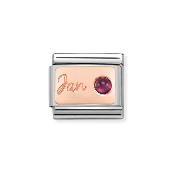 Nomination Classic Link January Garnet Charm in Rose Gold