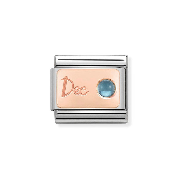 Nomination Classic Link December Topaz Charm in Rose Gold