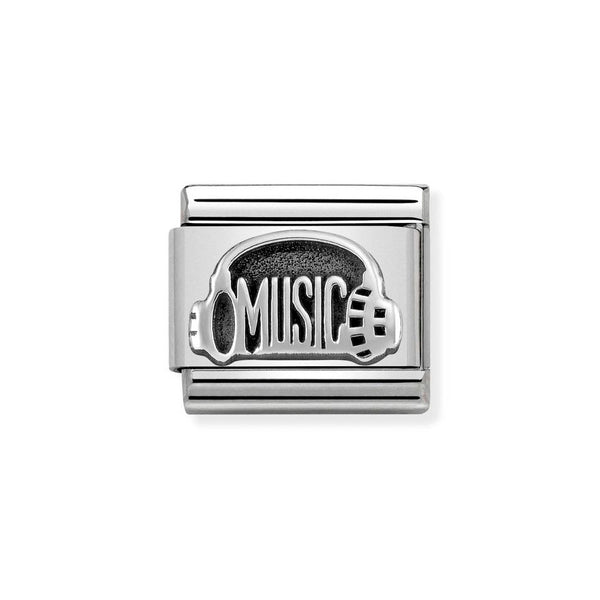 Nomination Classic Link Music Headphones Charm in Silver