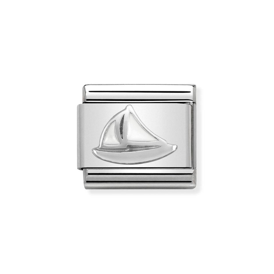 Nomination Classic Link Sail Boat Charm in Silver
