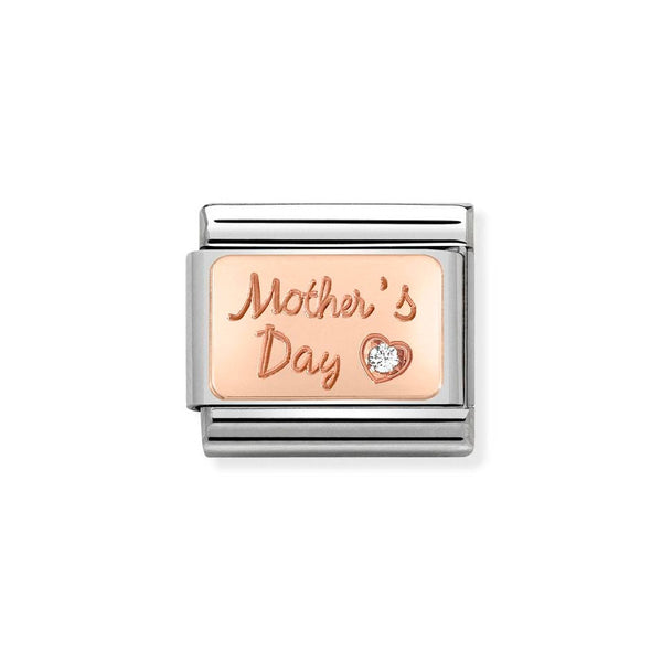 Nomination Classic Link Mothers Day CZ Charm in Rose Gold