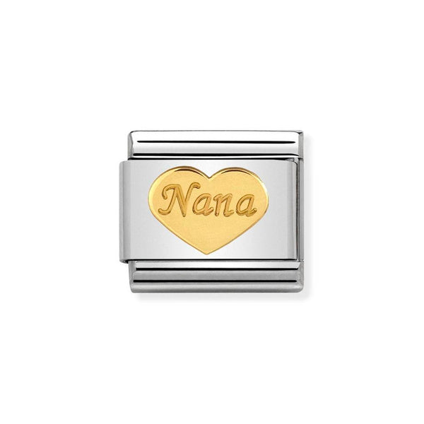 Nomination Classic Link Nana Heart Charm in Gold