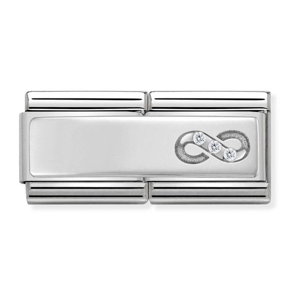 Nomination Double Link Infinity Engravable Charm in Silver