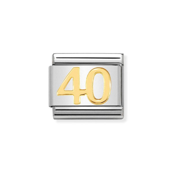 Nomination Classic Link Number 40 Charm in Bonded Yellow Gold