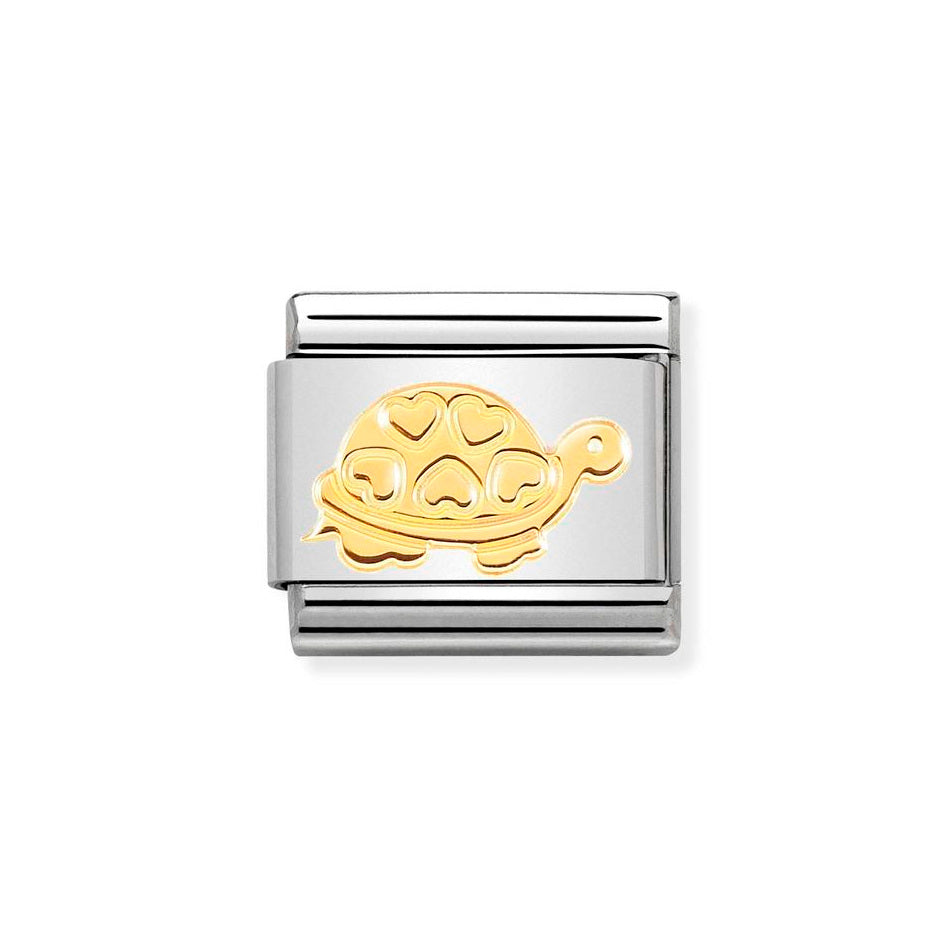 Nomination Classic Link Turtle with Hearts Charm in Gold