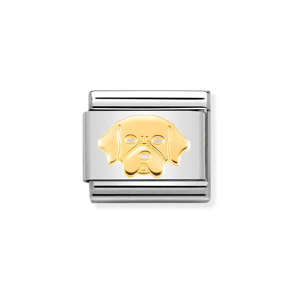 Nomination Classic Link Golden Retriever Charm in Gold
