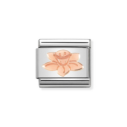 Nomination Classic Link Daffodil Charm in Rose Gold