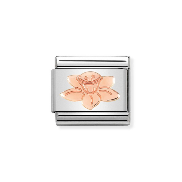 Nomination Classic Link Daffodil Charm in Rose Gold