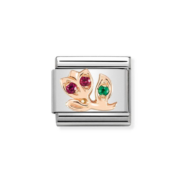Nomination Classic Link Tulip with CZ Charm in Rose Gold