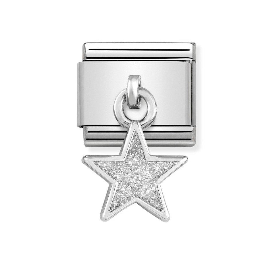 Nomination Classic Link Pendant Glitter Star Charm in Silver