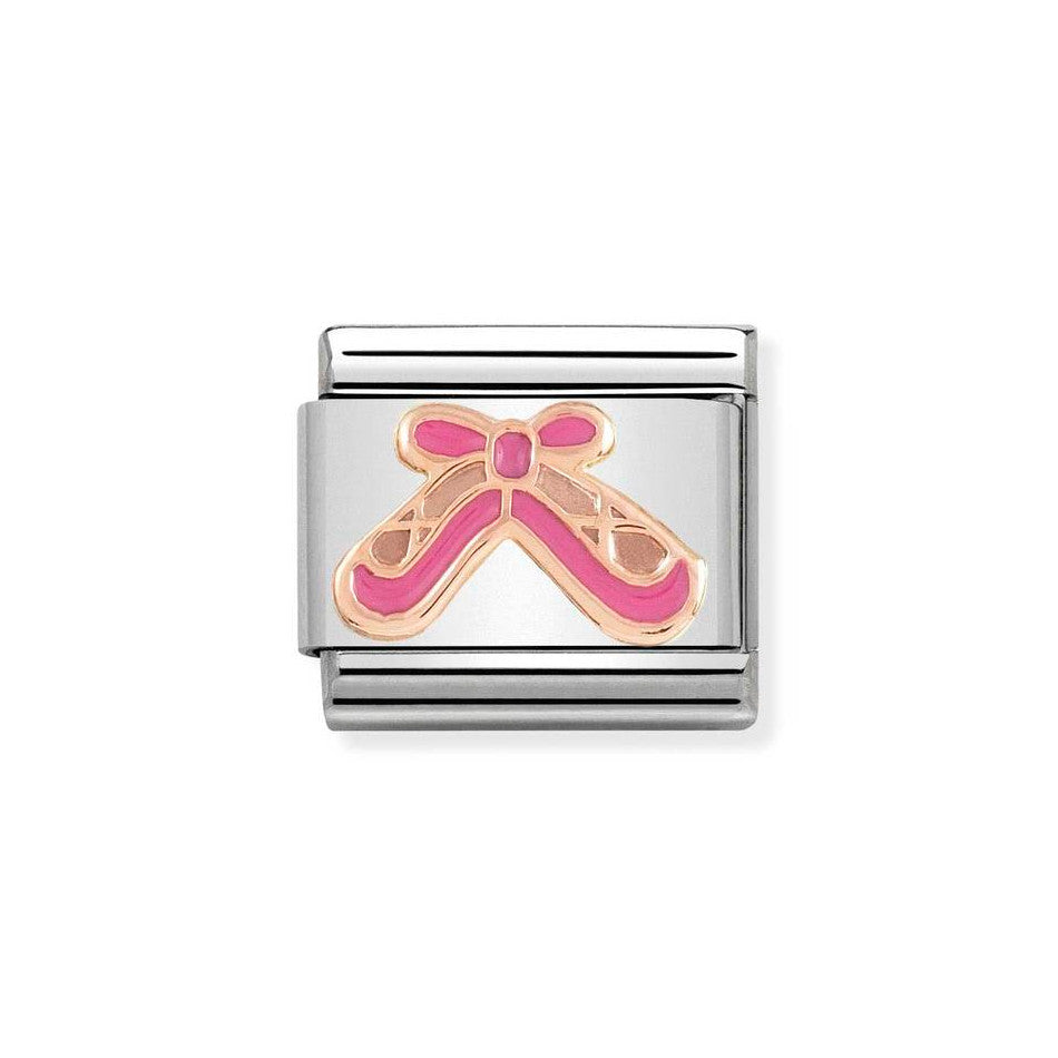 Nomination Classic Link Pink Ballet Shoes Charm in Rose Gold