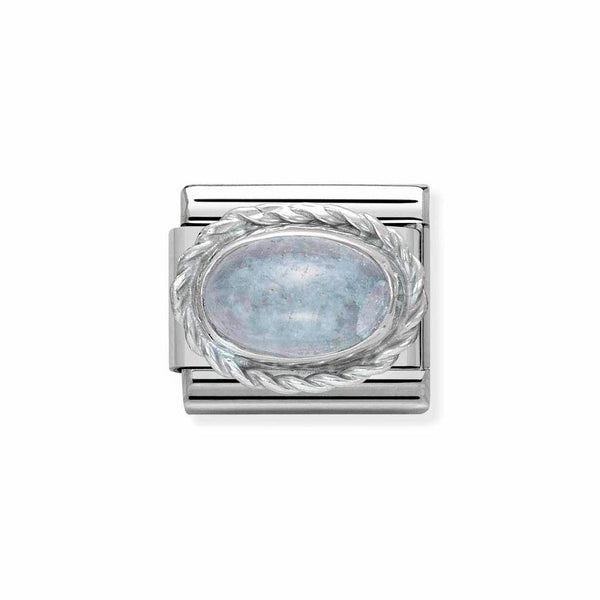 Nomination Classic Link Rich Set Aquamarine Charm in Silver
