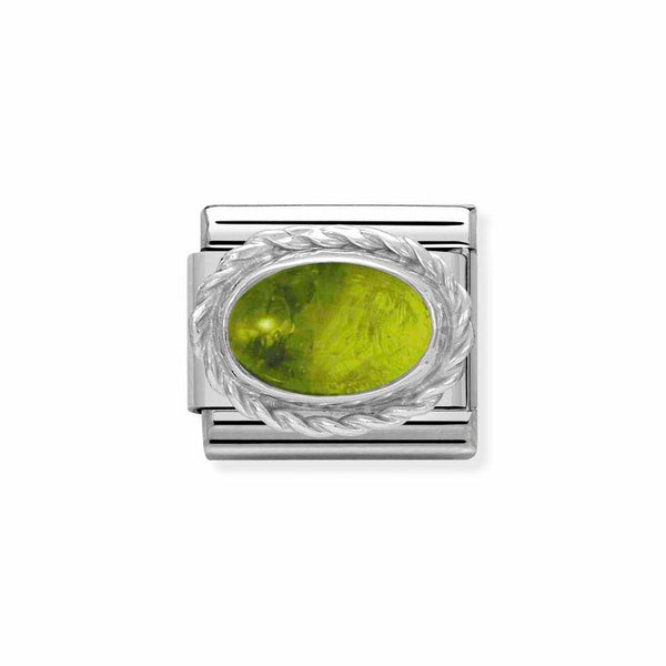 Nomination Classic Link Rich Set Peridot Charm in Silver